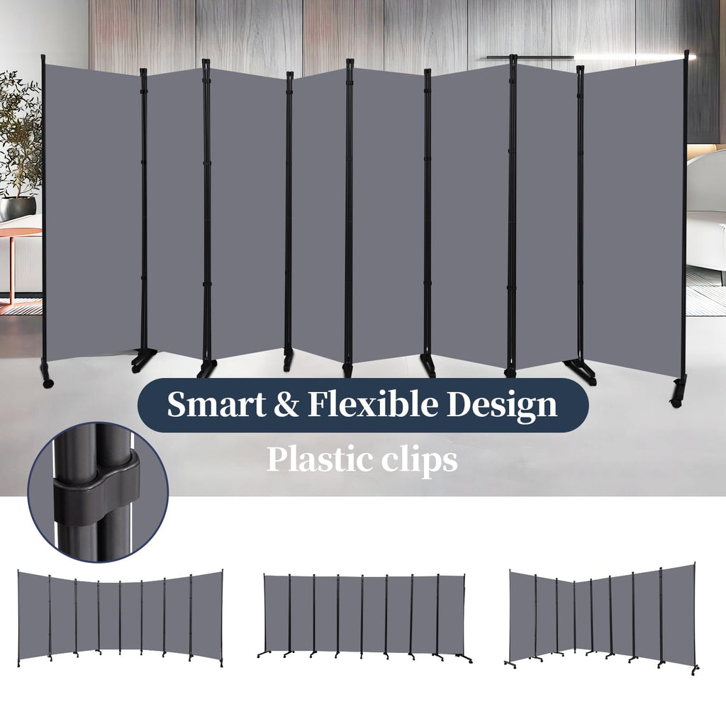 Room Divider 6 Panel-176''Wide Folding Privacy Screen, Large Partition Wall