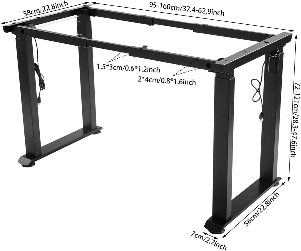 4-Leg Standing Desk Frame with Dual Motor, Electric Adjustable Legs for Max 63'' x 22.83'' Desktop, Heavy Duty 220