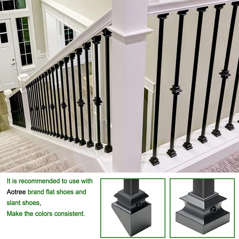 Wrought Iron Balusters - Set of 10 Hollow Double Knuckle Balusters - Decorative Metal Balusters for Decks - Spiral