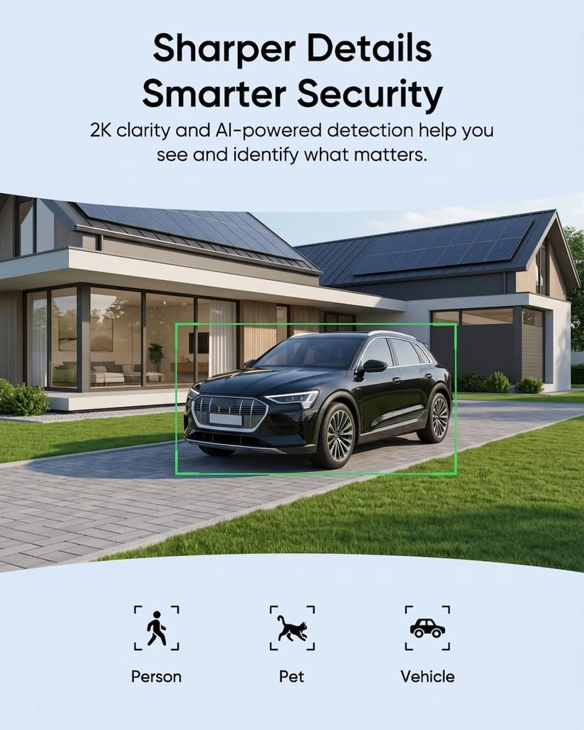 Floodlight Camera, 2K Hardwired Smart Security Camera Outdoor