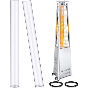 2 Pcs Quartz Glass Tube Heater 49.5 X 4 Inch Clear