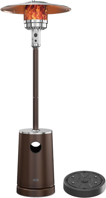 50,000 BTU Patio Heater with Sand Box, Table Design, Double-Layer Stainless Steel Burner, Wheels, Triple Protection