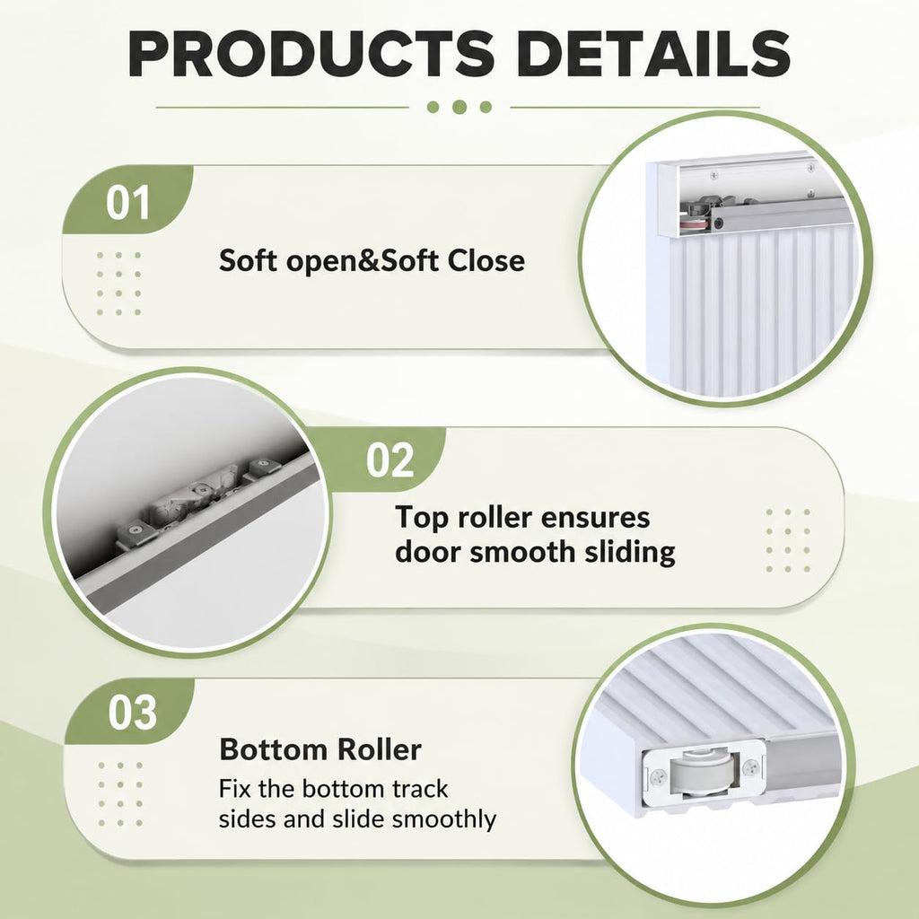 36in x 84in Concealed Barn Door, Fluted Panel Hidden Door