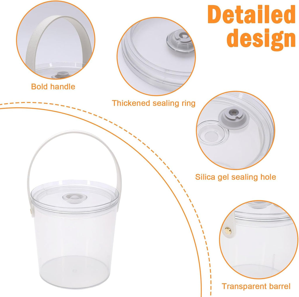 Ice Bucket with Airtight Lid, Champagne Bucket with Handle, Plastic Beverage Tub for Parties, Bar Cart Accessories