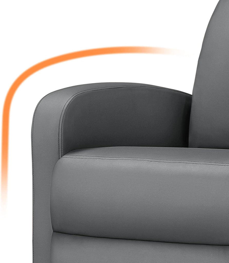 Padded Seat Recliner Chair Set of 2 Single Sofa Recliner for Living Room PU Leather Upholstered Reclining Chair Home