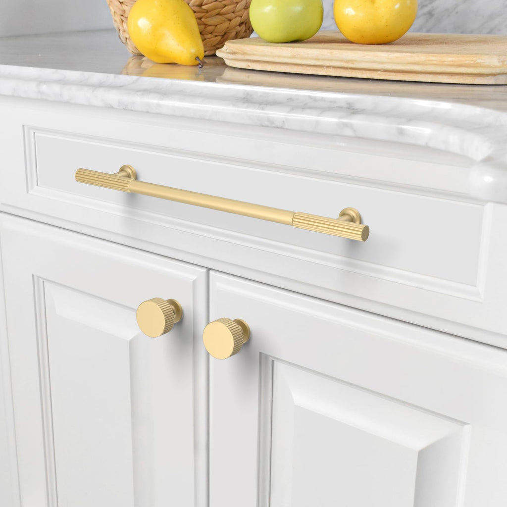 10 Pack 6.3 inch Brushed Gold Kitchen Cabinet Handles
