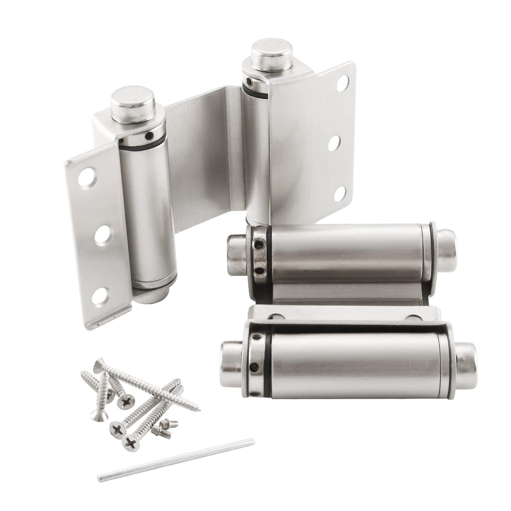 3" Double Action Spring Hinge, Self Closing Saloon Door Hinges, 2 Pack