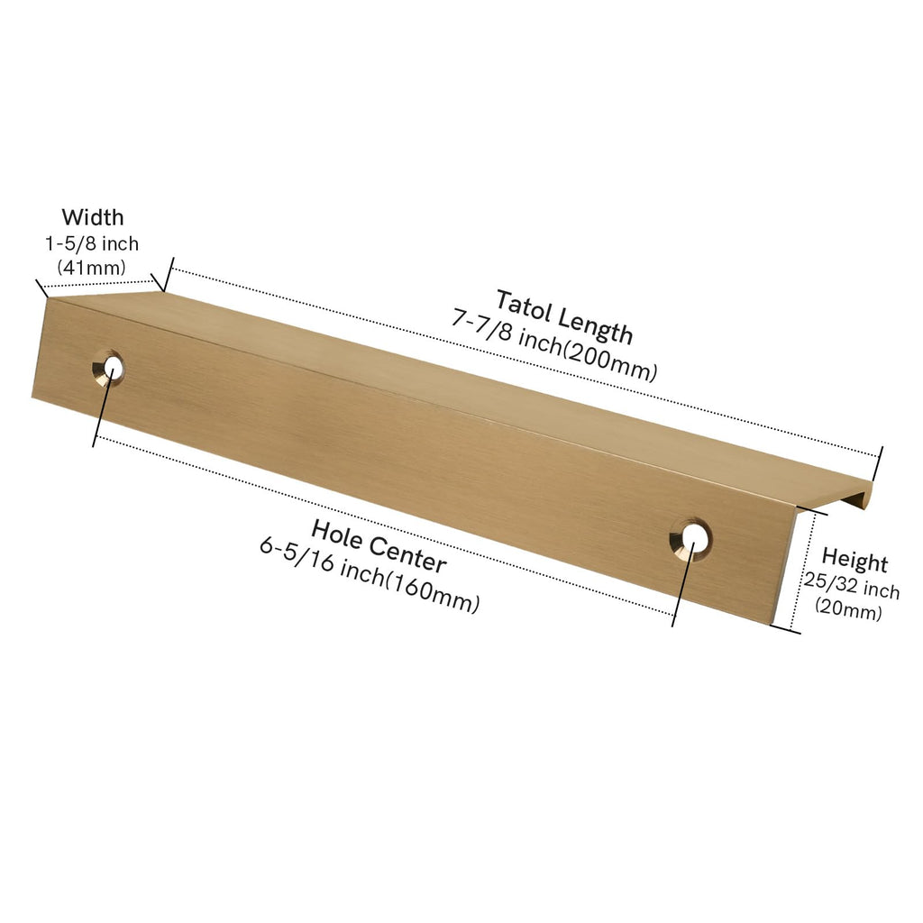 4 Pack 6-1/4" Cabinet Pulls Champagne Bronze Finger Pulls for Cabinet