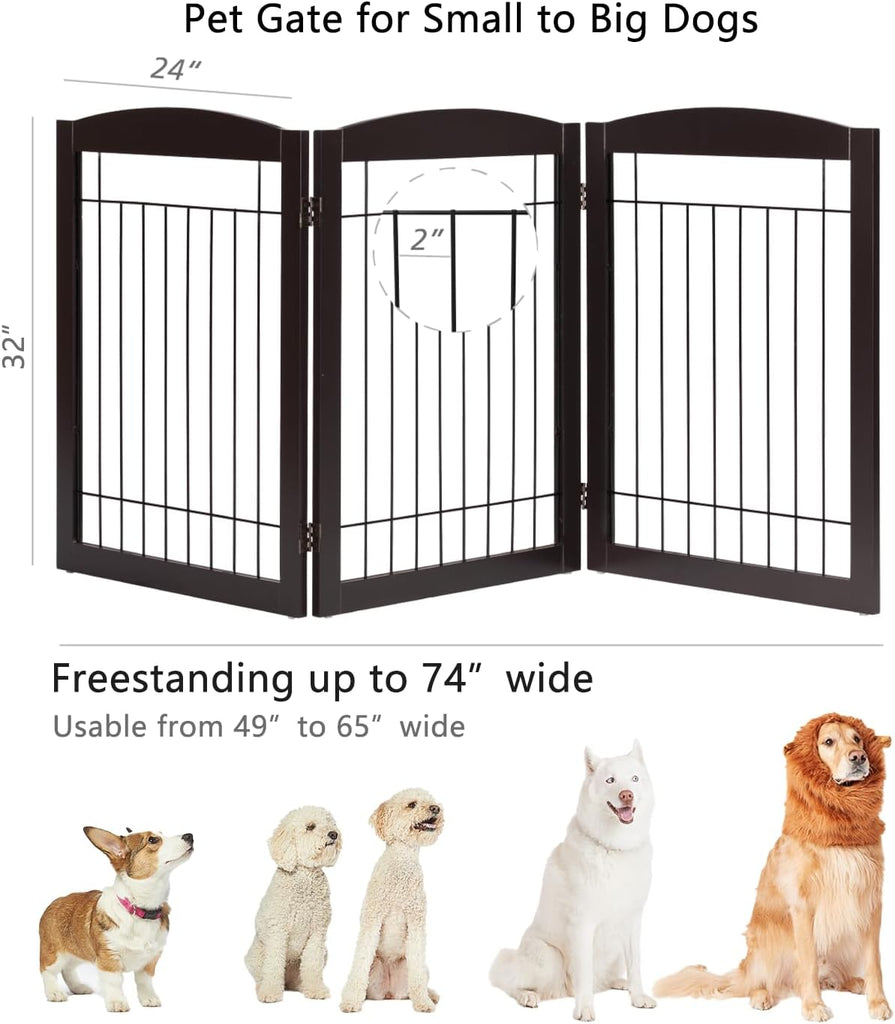 Extra Wide Foldable Dog gate for Doorway, Indoor, 72" Wide, 30" H