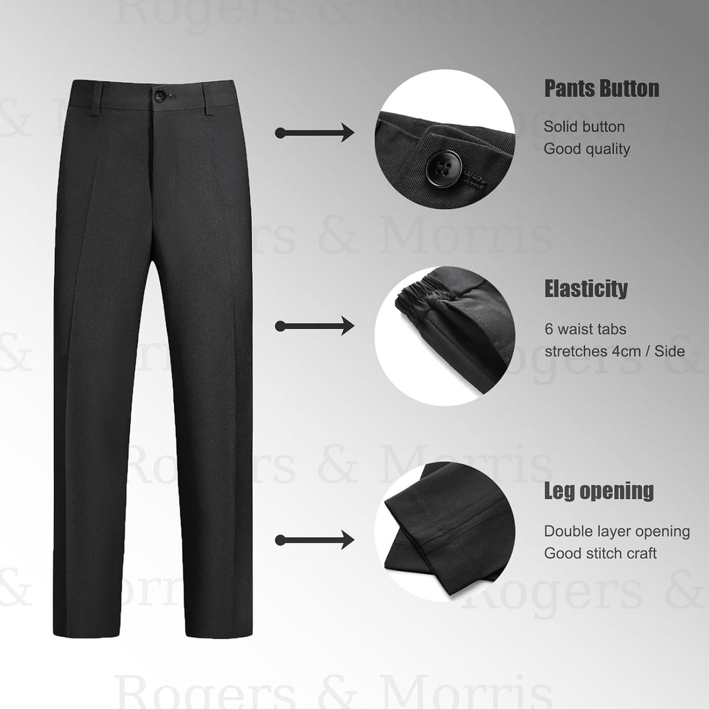 Boys 3 Piece Tuxedo Suit Set Kids Slim Fit Ring Bearer Formal Outfit