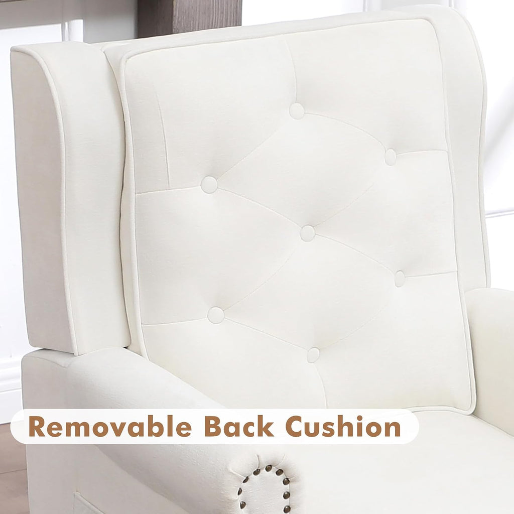 Modern Accent Chair Set Of 2, Wingback Living Room Chairs With High Back, Accent Upholstered Armchair With Vintage