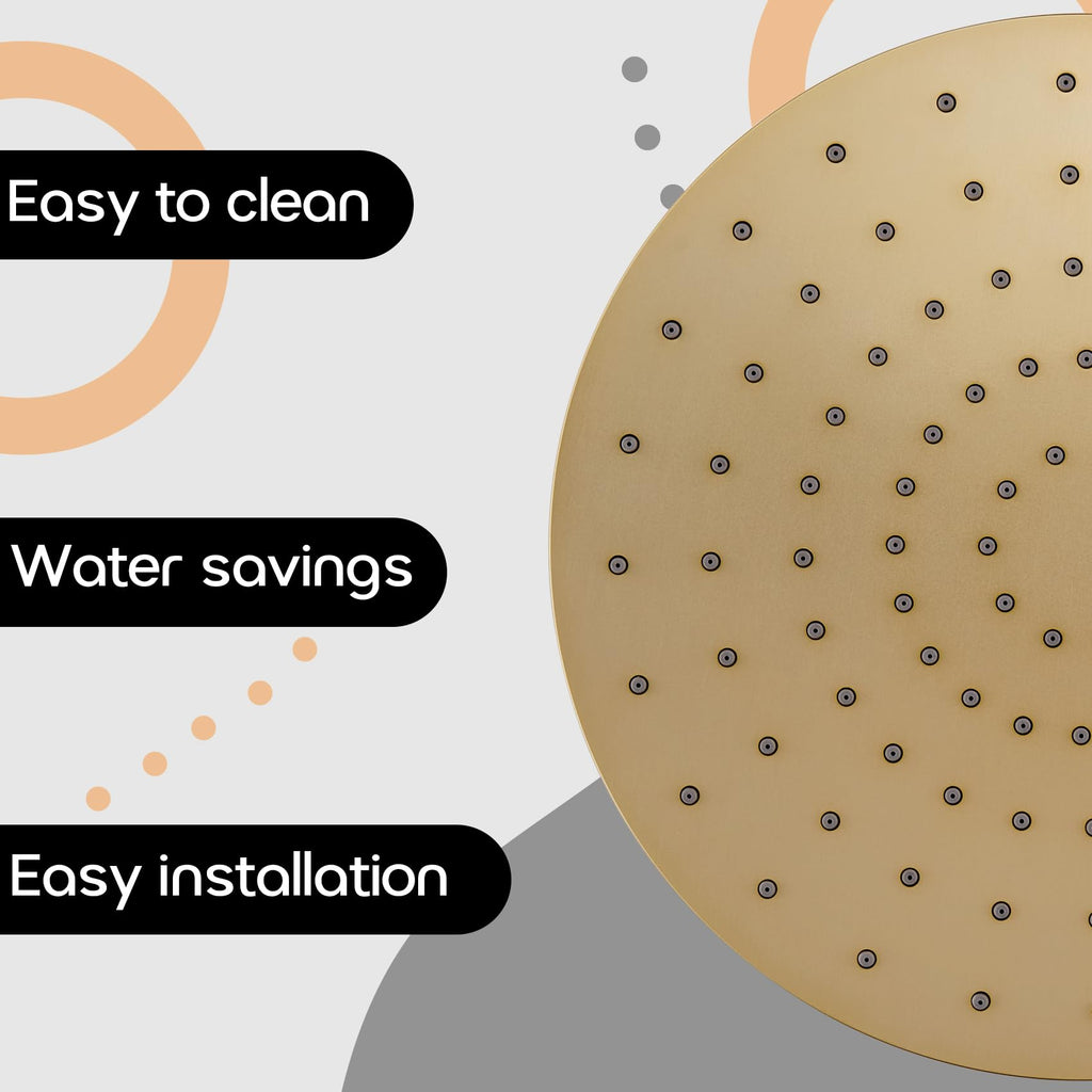 Rainhead Waterfall Shower Head 10-Inch Large Bathroom Overhead Fixed Showerhead High Pressure 2.5 GPM with Adjustable