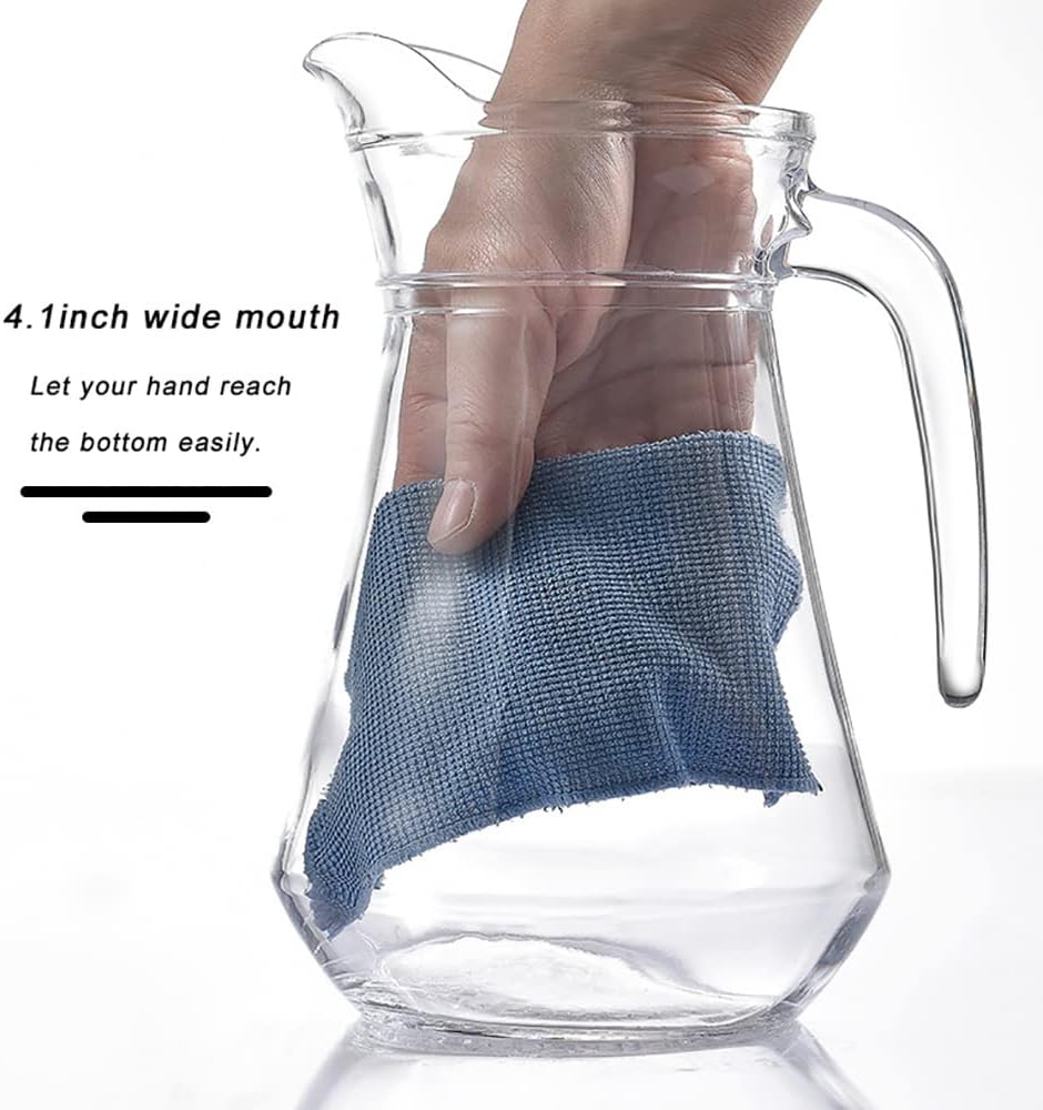 2 Pack Plastic Pitcher, 68Oz Clear Iced Water Jug with Lid and Handle, Heat Resistant BPA-Free Tea Pitcher for