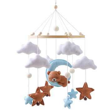 Baby Mobile for Crib - Hanging Felt Nursery Mobile - Fits Most Crib Arms - Gender-Neutral Boho Nursery Decor & Baby