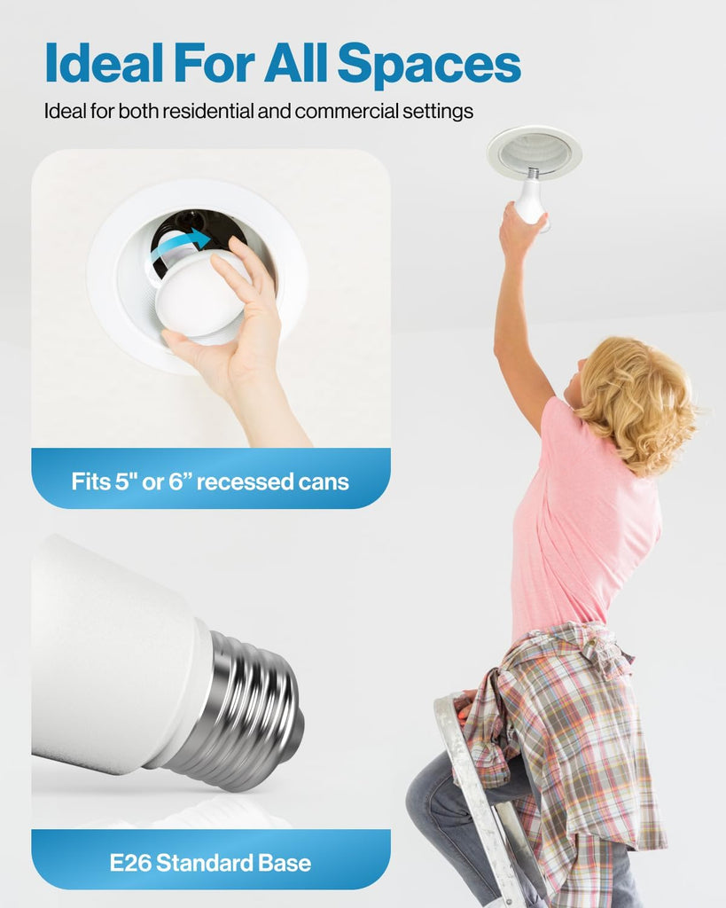 32 Pack BR30 Light Bulbs LED, Recessed Can Light Bulbs, Indoor Flood Bulb, 850 LM, 11W (65W Equivalent), 5000K