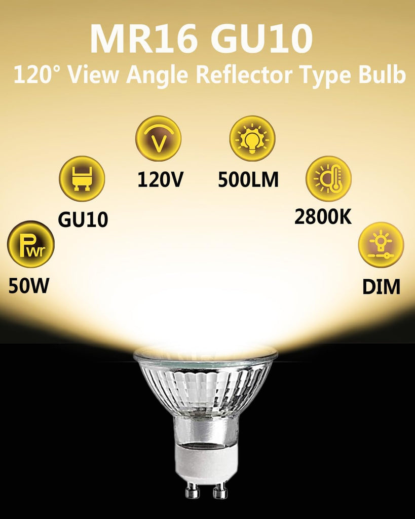 Wax Warmer Bulbs,120V 50W GU10 Light Bulbs for Candle Warmer Lamp,GU10+C, MR16 with Glass Cover Warming