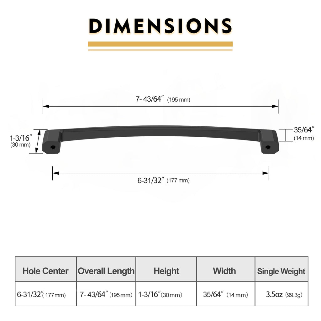 10 Pack 7 Inch Matte Black Cabinet Pulls Kitchen Cabinet Handles Kitchen Handles for Cabinets Cupboard Handles Black