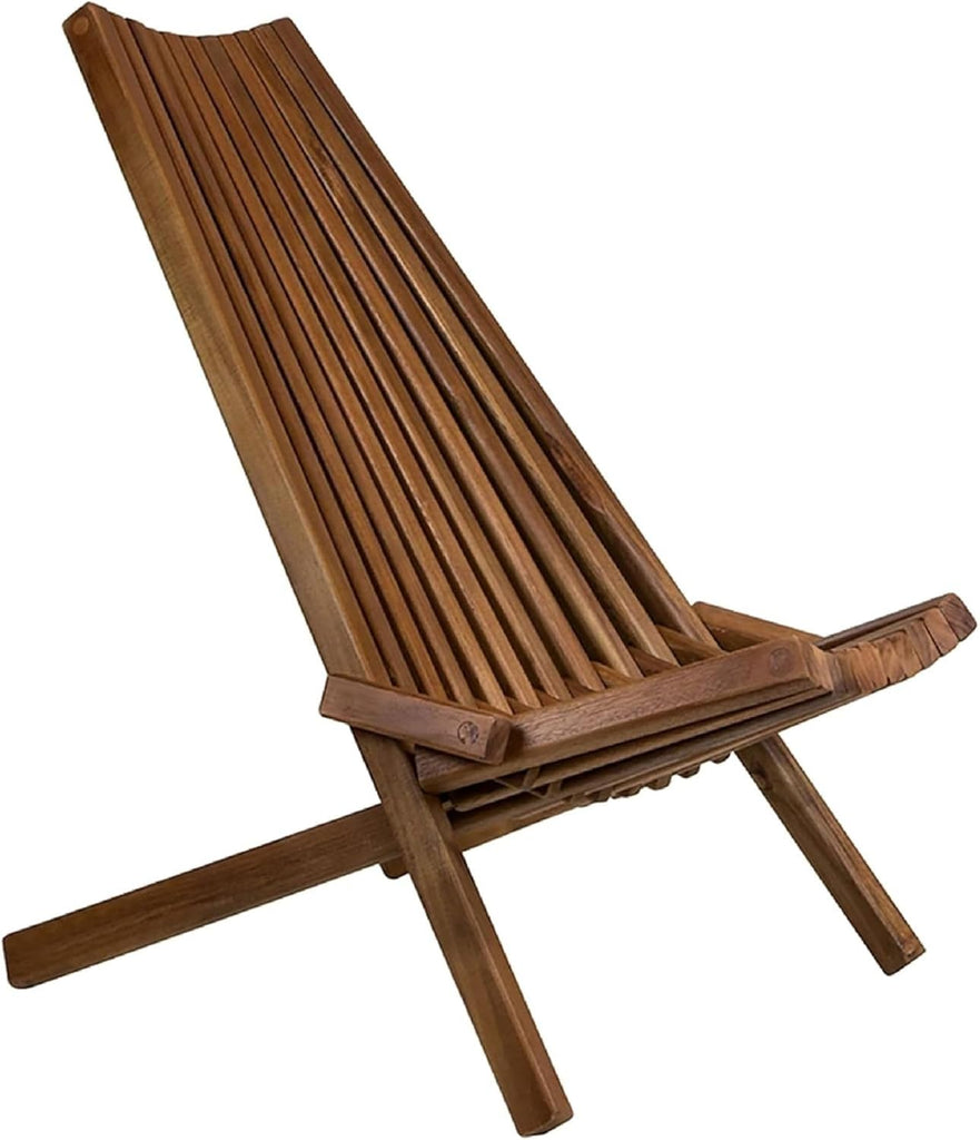 Wooden Folding Tamarack Chairs, FSC Certified Acacia Low Profile Adirondack Chairs, Wood Folding Chair for Outdoor