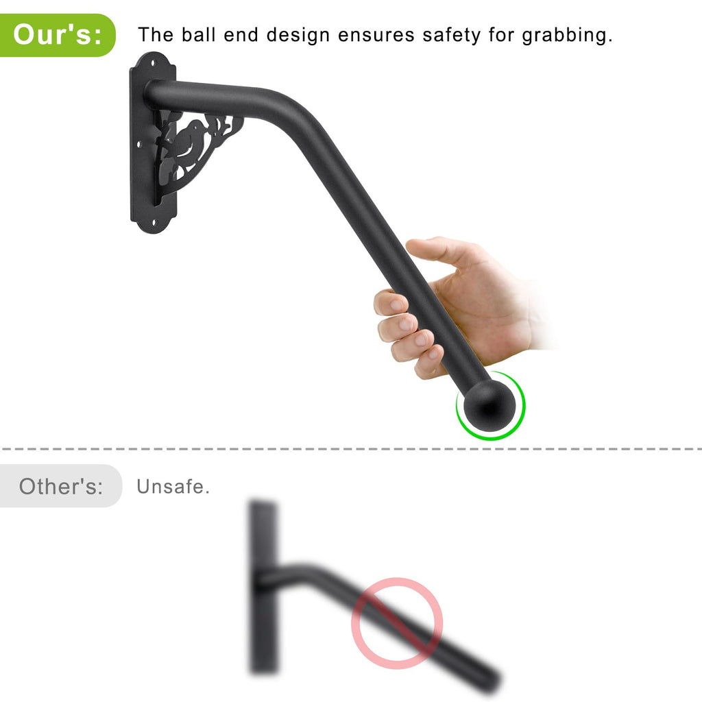 Fully Welded Staircase Handrail Iron Handrails for Outdoor Steps