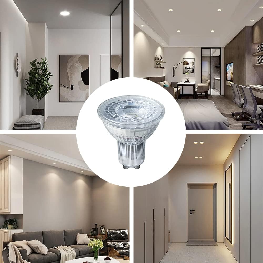 GU10 LED Light Bulb 5W Soft Warm White 3000K 400LM AC 85-265V NO Flicker Imitation Glass Cover 120 Degrees Wide Angle