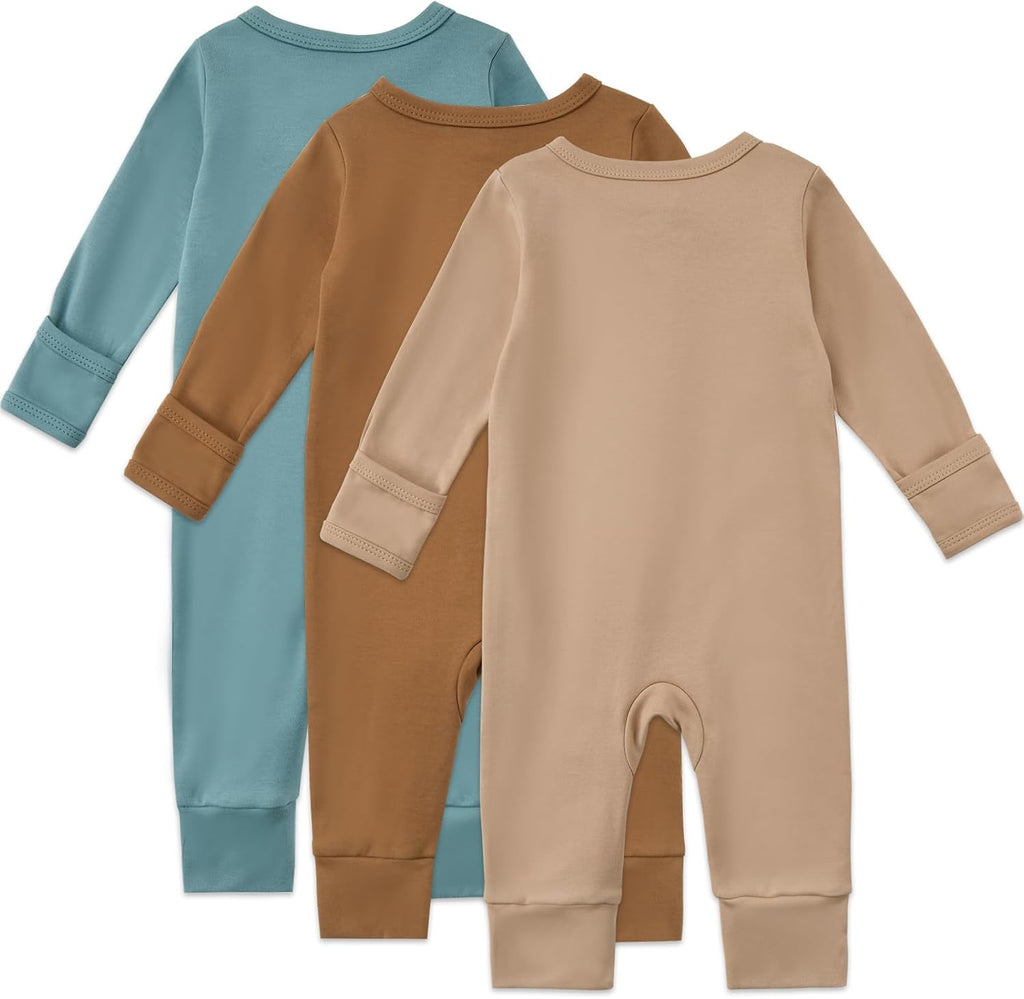 Unisex Organic Cotton Baby Zipper Footless Pajamas