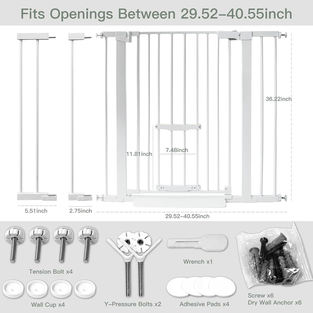 37 Inch Tall Baby Gate with Small Cat Door