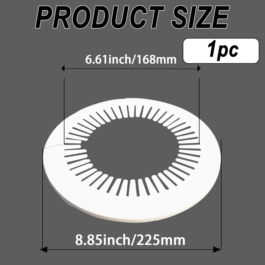 Flange Pipe Cover Decoration, 5.9 to 6.61 in (150-168mm) PP Plastic Escutcheon Collar Water Pipe Drain Line Cover