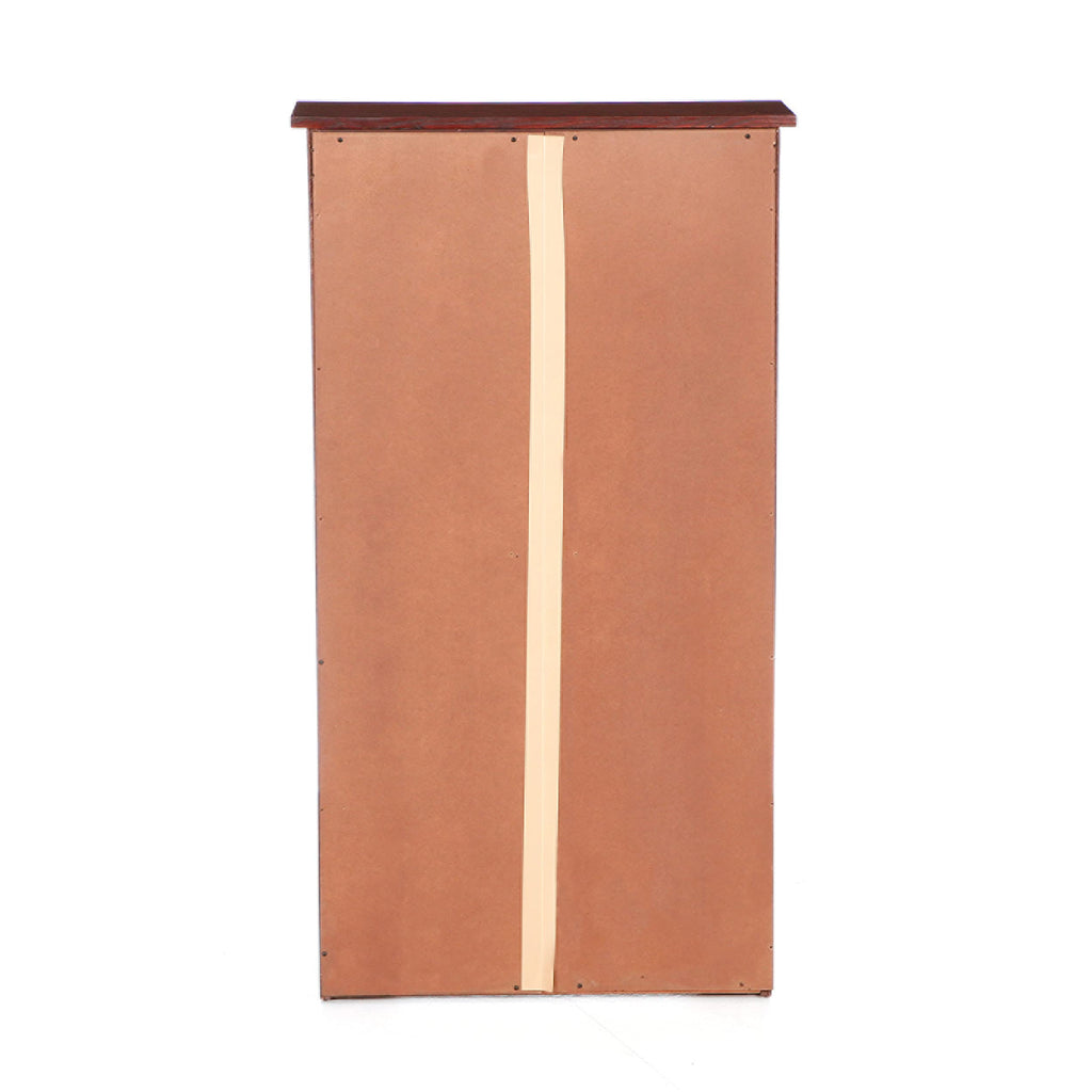 Window Pane Media Cabinet - Cherry - Transitional Design, Brown Glass and Wood - Ideal