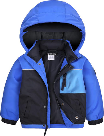 Toddler Winter Coat Waterproof Baby Boys Ski Snow Jacket with Hood