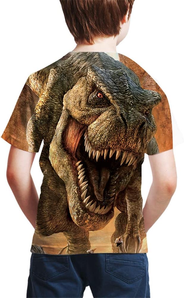 Kids Print 3D Dinosaurs Tees Shirts for Youth Boys Girls
