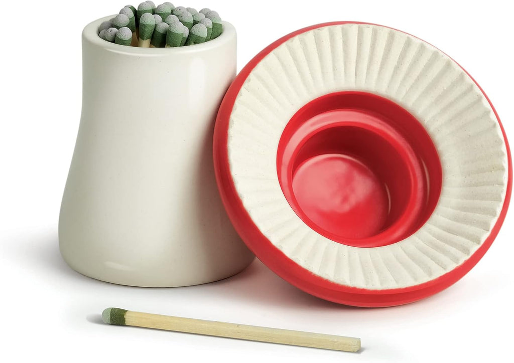 Genuine Fred Merry Mushroom, Decorative Ceramic Match Striker and Storage