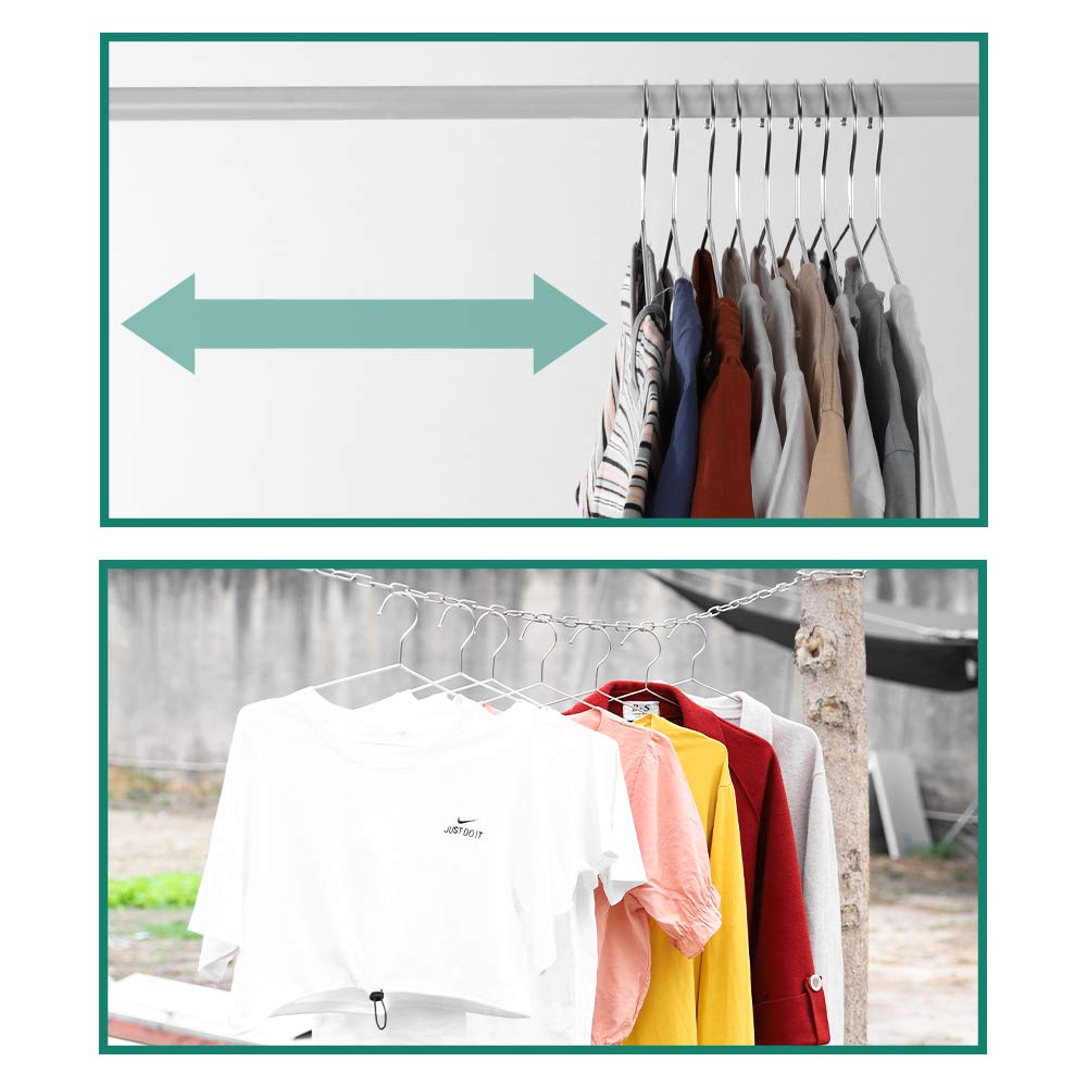Metal Hangers Clothing Heavy Duty for Closet Stainless Steel Hanger 16.5in by 80 Pack
