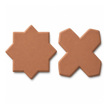 Lincoln Star & Cross Saltillo Terracotta Tile | Unsealed Handmade Mexican Tile - (20, Star & Cross Tile)