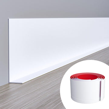 Flexible Baseboard Molding Trim, 5 Inch(W) x 20 Feet(L) Peel and Stick Rubber Wall Trim Molding, Self-Adhesive Vinyl