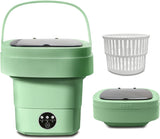 Portable Washing Machine, Foldable Personal Washer w/Integrated Drain Pipe and Spin Basket for Light Clothes, 3