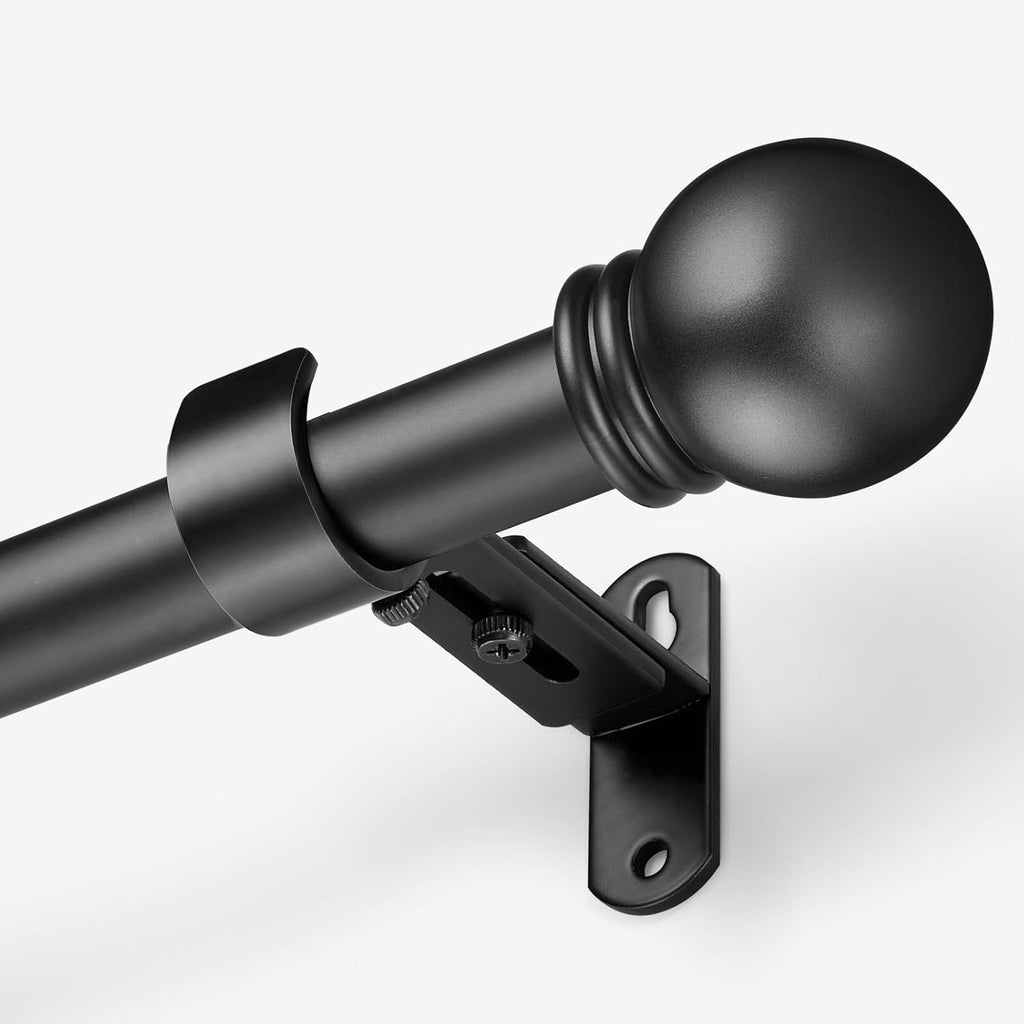 Curtain Rods for Windows 16 to 48 Inches, Curtain Rod Max Adjustable Length of 60 IN, 1" Diameter Drapery Rods Round