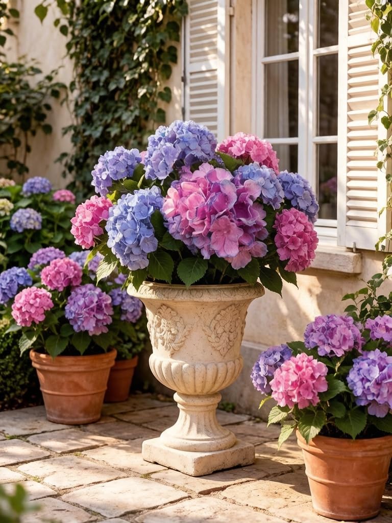 Artificial Flower for Outdoor, 6 Pcs Fake Bush Plant UV Resistant for Outdoors Front Porch Indoor Home Garden Decor