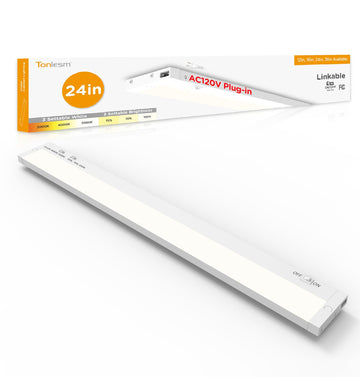 Under Cabinet Lighting Plug in,14W 120V 3 Color 3000K/4000K/5000K,3 Brightness,Super Bright,Ultra Thin Under Counter