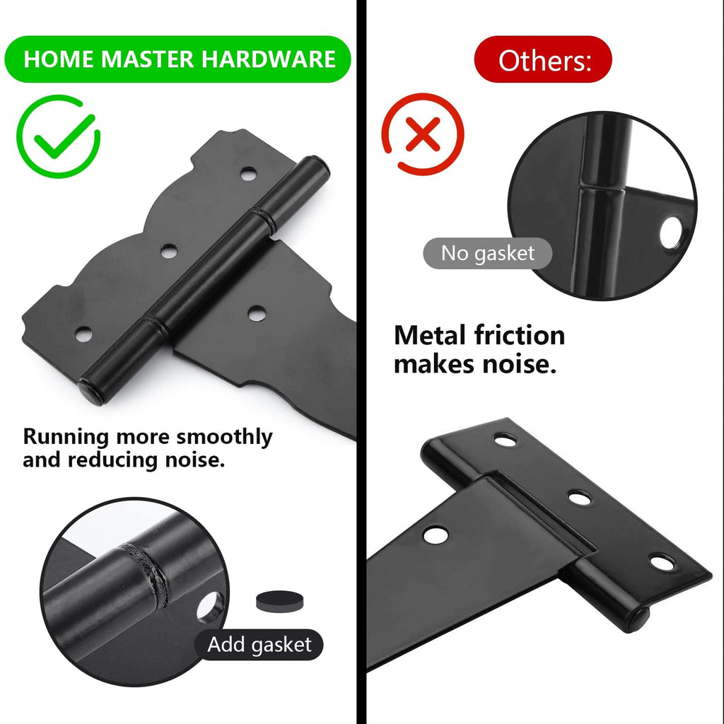 4" Heavy Duty Gate Hinges, T Strap Hinges, 10 Pack