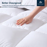 Luxury White Goose Feather Down Fiber Comforter Queen, All Season Hotel Collection Duvet Insert, Ult
