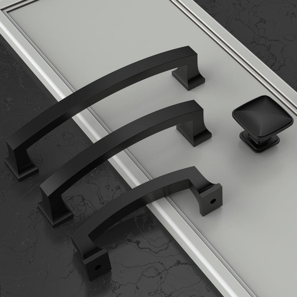 20 Pack Matte Black Cabinet Pulls 4"