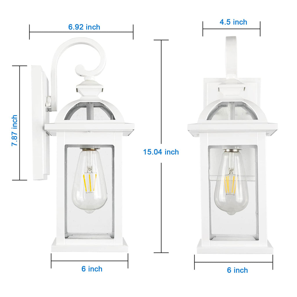 Outdoor Porch Lights Fixtures Wall Mount, Outdoor Wall Sconce with Seeded Glass Waterproof Outside Exterior Lights