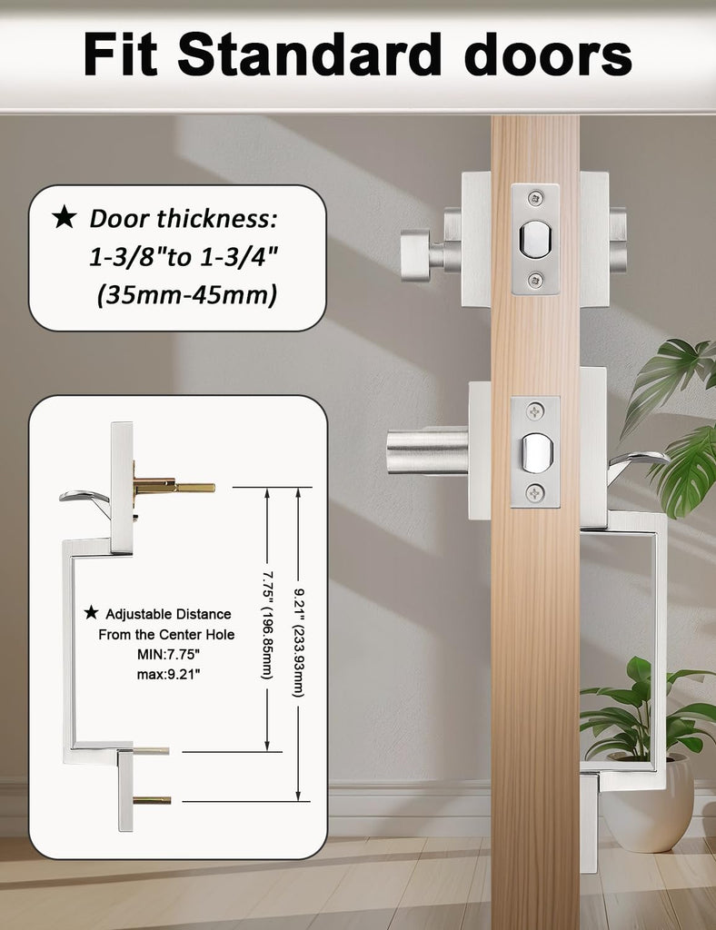 Satin Nickel Front Door Handle and Deadbolt Set for Entry Door