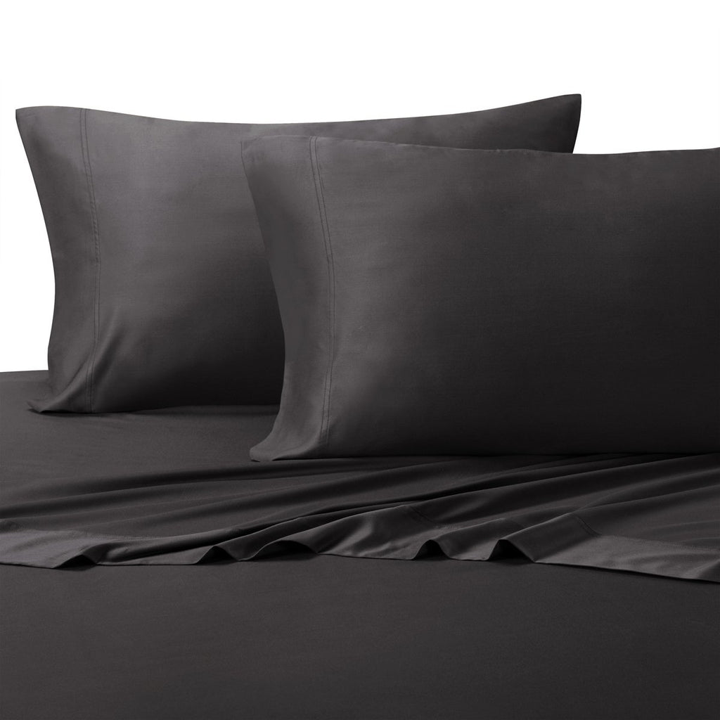 Hotel King Viscose from Bamboo & Cotton Pillowcases, Charcoal