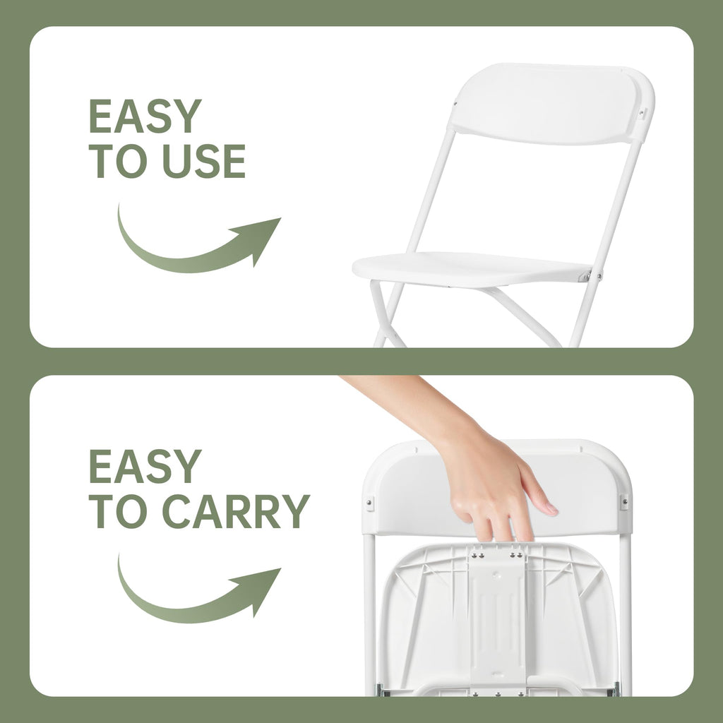 60 PCS Plastic Folding Chair, Portable Commercial Chair, Heavy-Duty Plastic Folding Chairs, Folding Chair with 350 LB