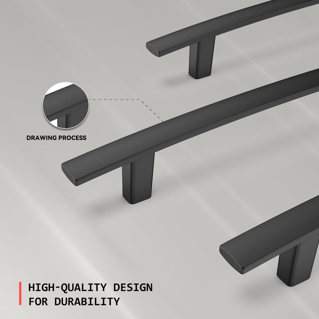 20 Pack Matte Black Cabinet Pulls, Solid Zinc Alloy, 3-3/4 Inch CC