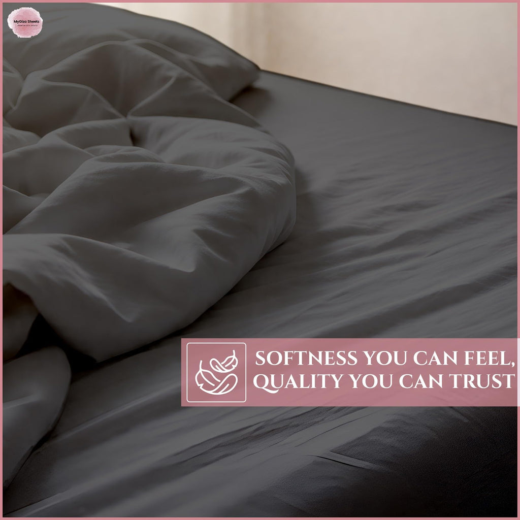 5 Pcs Split King Sheets Sets for Adjustable Beds, 100% Certified Giza Egyptian Cotton, Soft & Luxurious Sheets fits