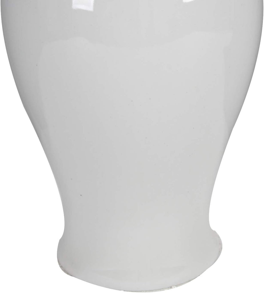 Decorative Porcelain Ginger Jar with Finial Lid, Large, White