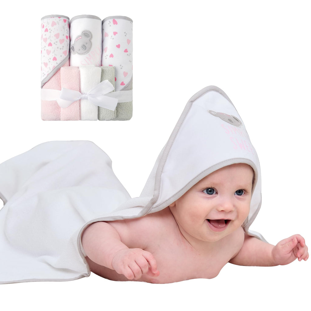 Towels and Baby Wash Cloths Set Hooded Baby Towels Baby Wipes Absorbent Bath Face Towels Burp Cloths or Face Towels
