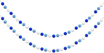 Balls Hanukkah Felt Ball Garlands - Hanukkah Decorations- Chanukah Blue Dark Blue White Pom Pom Garlands Tree - Set of 60